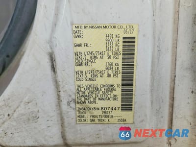 Zdjęcie 13 z 13 samochodu: 2017 NISSAN NV 3500 HD SL VIN:1N6AF0KY8HN807447 - miniatura