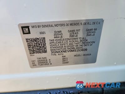 Zdjęcie 13 z 13 samochodu: 2021 CHEVROLET EQUINOX PREMIER VIN:3GNAXNEV0MS153839 - miniatura