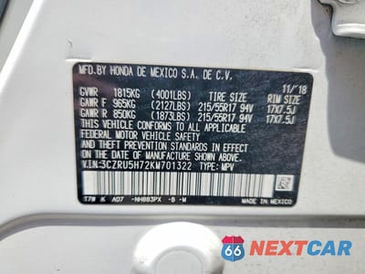 Zdjęcie 13 z 13 samochodu: 2019 HONDA HR-V EXL VIN:3CZRU5H72KM701322 - miniatura