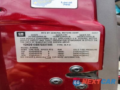 Zdjęcie 12 z 12 samochodu: 2007 GMC ENVOY VIN:1GKDS13S872237305 - miniatura