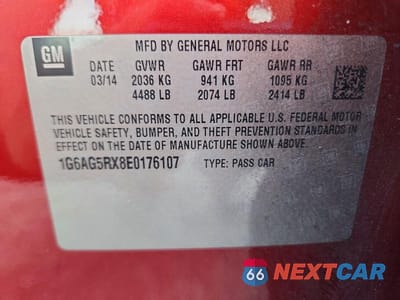 Zdjęcie 12 z 12 samochodu: 2014 CADILLAC ATS VIN:1G6AG5RX8E0176107 - miniatura