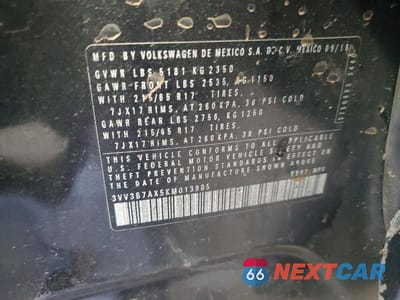 Zdjęcie 13 z 13 samochodu: 2019 VOLKSWAGEN TIGUAN VIN:3VV3B7AX5KM013985 - miniatura