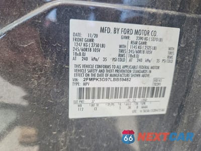 Zdjęcie 13 z 13 samochodu: 2020 FORD EDGE SE VIN:2FMPK3G97LBB59482 - miniatura