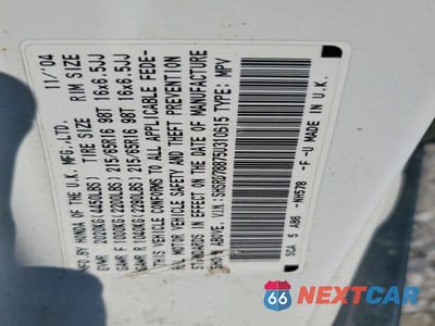 Zdjęcie 12 z 12 samochodu: 2005 HONDA CR-V EX VIN:SHSRD78875U310615 - miniatura
