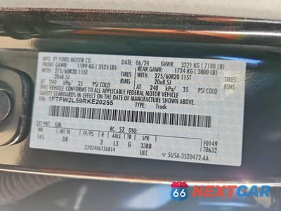 Zdjęcie 12 z 12 samochodu: 2024 FORD F150 STX VIN:1FTFW2L59RKE20255 - miniatura