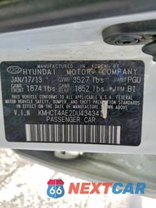 Zdjęcie 12 z 12 samochodu: 2013 HYUNDAI ACCENT GLS VIN:KMHCT4AE2DU434341 - miniatura