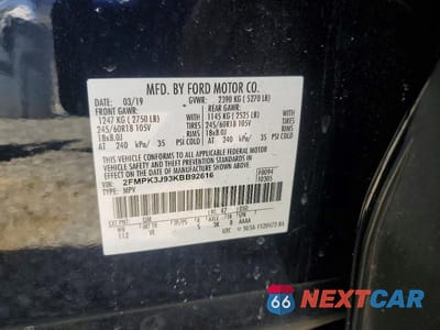 Zdjęcie 13 z 13 samochodu: 2019 FORD EDGE SEL VIN:2FMPK3J93KBB92616 - miniatura