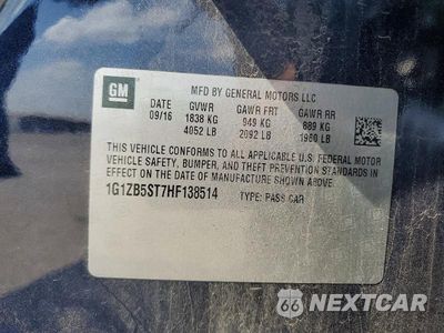 Zdjęcie 12 z 12 samochodu: 2017 CHEVROLET MALIBU LS VIN:1G1ZB5ST7HF138514 - miniatura