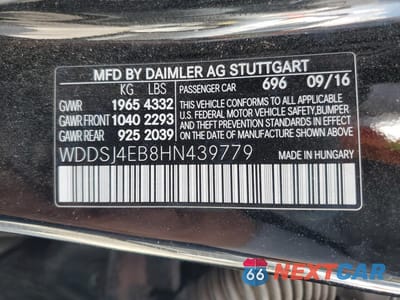 Zdjęcie 12 z 12 samochodu: 2017 MERCEDES-BENZ CLA 250 VIN:WDDSJ4EB8HN439779 - miniatura