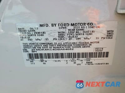 Zdjęcie 13 z 13 samochodu: 2013 FORD EDGE LIMITED VIN:2FMDK4KC4DBA64682 - miniatura