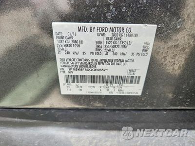 Zdjęcie 14 z 14 samochodu: 2016 FORD EXPLORER LIMITED VIN:1FM5K8F8XGGB96571 - miniatura