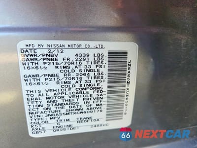 Zdjęcie 13 z 13 samochodu: 2012 NISSAN ROGUE S VIN:JN8AS5MTXCW609179 - miniatura