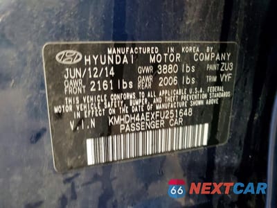 Zdjęcie 12 z 12 samochodu: 2015 HYUNDAI ELANTRA SE VIN:KMHDH4AEXFU251648 - miniatura