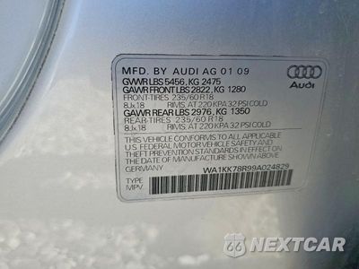 Zdjęcie 12 z 12 samochodu: 2009 AUDI Q5 3.2 VIN:WA1KK78R99A024829 - miniatura