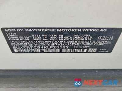 Zdjęcie 13 z 13 samochodu: 2019 BMW X3 SDRIVE30I VIN:5UXTR7C54KLF25522 - miniatura