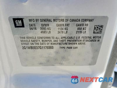Zdjęcie 12 z 12 samochodu: 2016 CHEVROLET IMPALA LIMITED LT VIN:2G1WB5E37G1179360 - miniatura