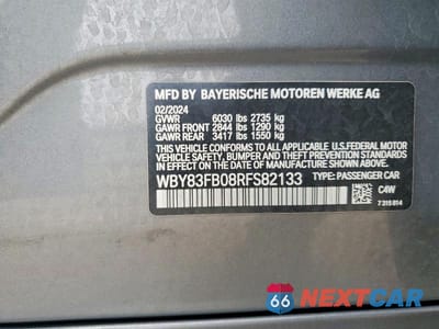 Zdjęcie 12 z 12 samochodu: 2024 BMW I4 XDRIVE 40 VIN:WBY83FB08RFS82133 - miniatura