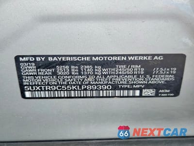 Zdjęcie 13 z 13 samochodu: 2019 BMW X3 XDRIVE30I VIN:5UXTR9C55KLP89390 - miniatura
