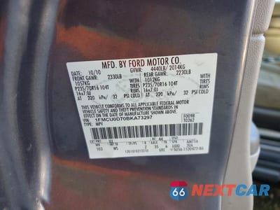 Zdjęcie 13 z 13 samochodu: 2011 FORD ESCAPE XLT VIN:1FMCU0D70BKA73297 - miniatura