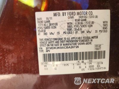 Zdjęcie 13 z 13 samochodu: 2012 FORD EDGE LIMITED VIN:2FMDK3K9XCBA26726 - miniatura