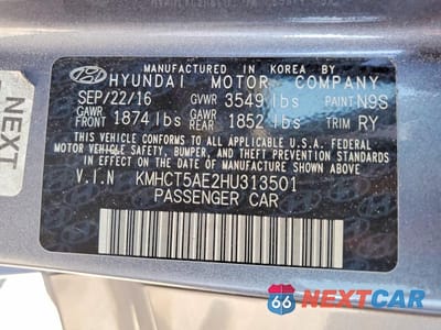 Zdjęcie 12 z 12 samochodu: 2017 HYUNDAI ACCENT SE VIN:KMHCT5AE2HU313501 - miniatura