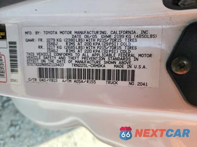 Zdjęcie 12 z 12 samochodu: 2005 TOYOTA TACOMA ACCESS CAB VIN:5TETX22N95Z113403 - miniatura