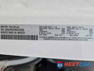 Zdjęcie 13 z 13 samochodu: 2025 RAM PROMASTER 2500 DELIVERY VAN VIN:3C6LRVDG9SE515233 - miniatura