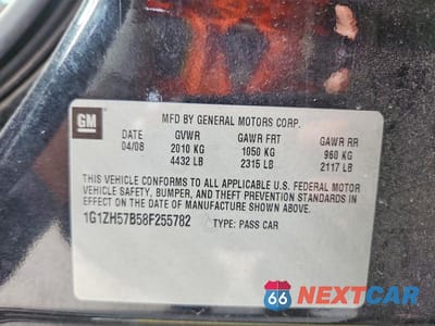 Zdjęcie 12 z 12 samochodu: 2008 CHEVROLET MALIBU 1LT VIN:1G1ZH57B58F255782 - miniatura