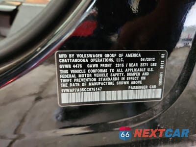 Zdjęcie 13 z 13 samochodu: 2012 VOLKSWAGEN PASSAT S VIN:1VWAP7A35CC075147 - miniatura