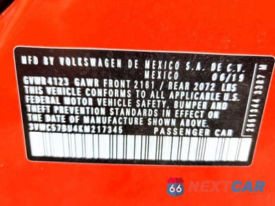 Zdjęcie 12 z 12 samochodu: 2019 VOLKSWAGEN JETTA S VIN:3VWC57BU4KM217345 - miniatura