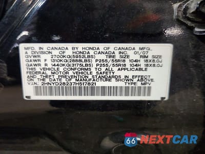 Zdjęcie 13 z 13 samochodu: 2007 ACURA MDX VIN:2HNYD28237H517821 - miniatura