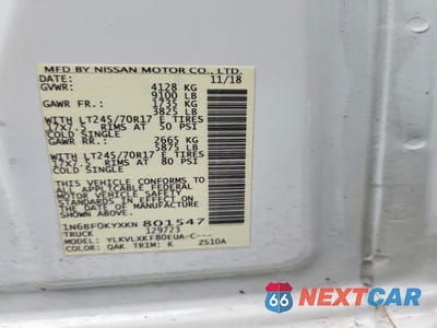 Zdjęcie 13 z 13 samochodu: 2019 NISSAN NV 2500 HD S VIN:1N6BF0KYXKN801547 - miniatura