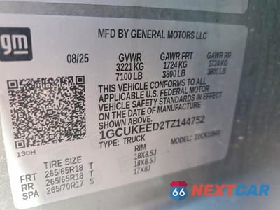 Zdjęcie 12 z 12 samochodu: 2026 CHEVROLET SILVERADO K1500 RST VIN:1GCUKEED2TZ144752 - miniatura