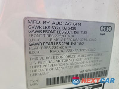 Zdjęcie 13 z 13 samochodu: 2014 AUDI Q5 PREMIUM PLUS VIN:WA1LFAFP4EA121292 - miniatura