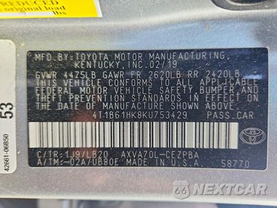 Zdjęcie 12 z 12 samochodu: 2019 TOYOTA CAMRY XSE VIN:4T1B61HK8KU753429 - miniatura