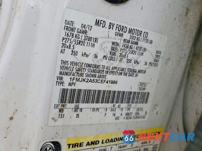 Zdjęcie 12 z 12 samochodu: 2012 FORD EXPEDITION EL LIMITED VIN:1FMJK2A53CEF41986 - miniatura
