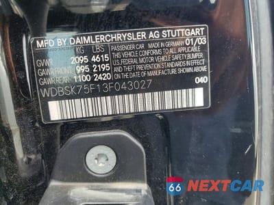 Zdjęcie 12 z 12 samochodu: 2003 MERCEDES-BENZ SL 500R VIN:WDBSK75F13F043027 - miniatura