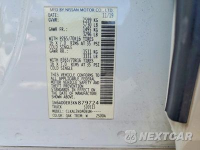 Zdjęcie 12 z 12 samochodu: 2019 NISSAN FRONTIER SV VIN:1N6AD0ER3KN879724 - miniatura