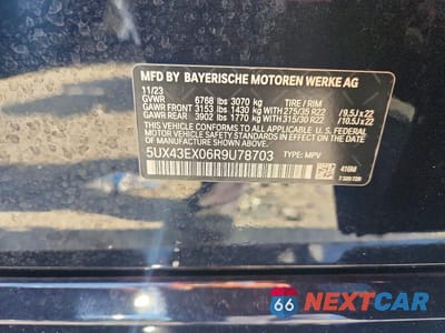 Zdjęcie 12 z 12 samochodu: 2024 BMW X6 M60I VIN:5UX43EX06R9U78703 - miniatura