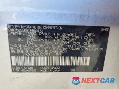 Zdjęcie 13 z 13 samochodu: 2008 TOYOTA RAV4 LIMITED VIN:JTMZK34V285022914 - miniatura
