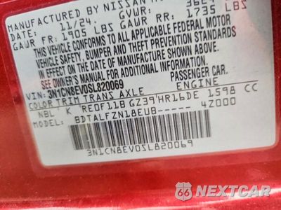 Zdjęcie 12 z 12 samochodu: 2025 NISSAN VERSA SV VIN:3N1CN8EV0SL820069 - miniatura