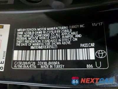 Zdjęcie 12 z 12 samochodu: 2018 TOYOTA C-HR XLE PREMIUM VIN:NMTKHMBX8JR050225 - miniatura