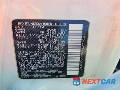 Zdjęcie 12 z 12 samochodu: 2015 NISSAN JUKE S VIN:JN8AF5MR3FT503848 - miniatura