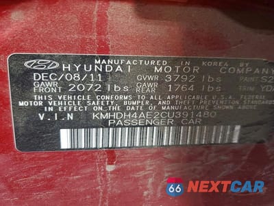Zdjęcie 12 z 12 samochodu: 2012 HYUNDAI ELANTRA LIMITED VIN:KMHDH4AE2CU391480 - miniatura