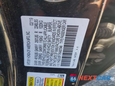 Zdjęcie 12 z 12 samochodu: 2019 HONDA ACCORD HYBRID VIN:1HGCV3F17KA007946 - miniatura