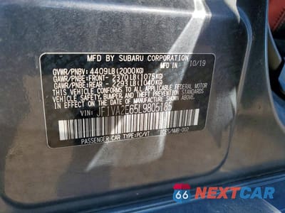Zdjęcie 12 z 12 samochodu: 2020 SUBARU WRX STI VIN:JF1VA2E65L9805185 - miniatura