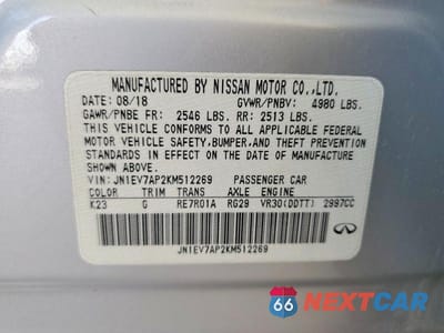 Zdjęcie 12 z 12 samochodu: 2019 INFINITI Q50 LUXE VIN:JN1EV7AP2KM512269 - miniatura
