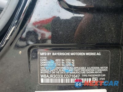 Zdjęcie 12 z 12 samochodu: 2020 BMW 530 I VIN:WBAJR3C03LCD71647 - miniatura