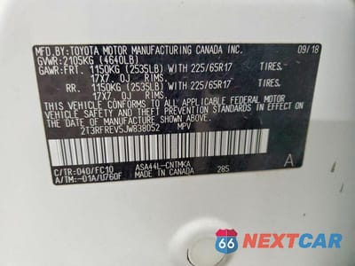 Zdjęcie 14 z 14 samochodu: 2018 TOYOTA RAV4 XLE VIN:2T3RFREV5JW838052 - miniatura