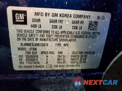 Zdjęcie 12 z 12 samochodu: 2022 BUICK ENCORE GX SELECT VIN:KL4MMESL6NB133670 - miniatura